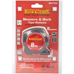 Tork Craft M/Tape Rubber with Marker  8m x 25mm