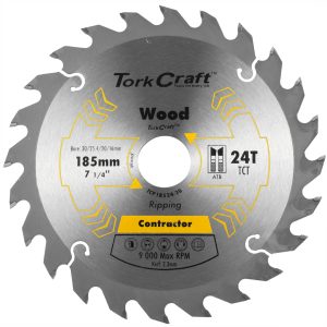 Tork Craft Circular Saw Blade 185mm 24T 30/20/16/1