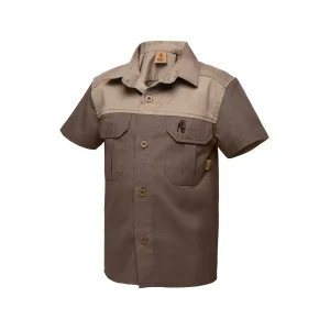 BOERBOEL Kids S/S Kalahari Shirt Bark & Stone Size 3-4